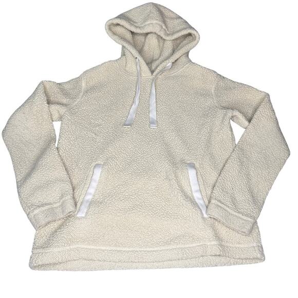 Abercrombie & Fitch Tops - Abercrombie & Fitch Womens XS Cream Sherpa Fleece Hoodie Pullover A&F Cozy